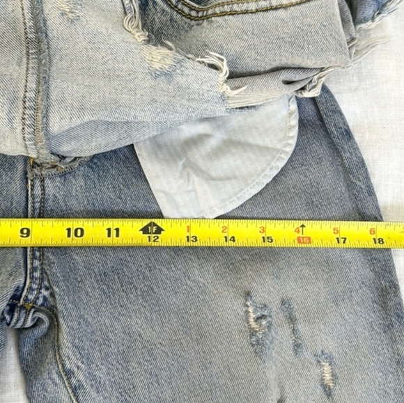 R13 Denim Double Classic ShreddedHem Skirted Jeans - Picture 15 of 16